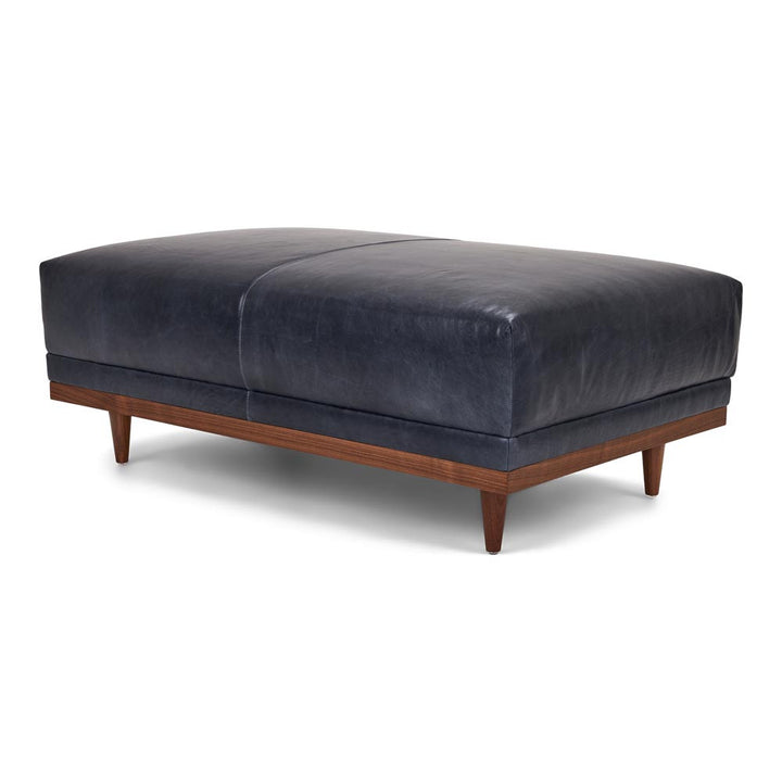 Marlowe Ottoman - Mont Blanc Granite, 45 degree view