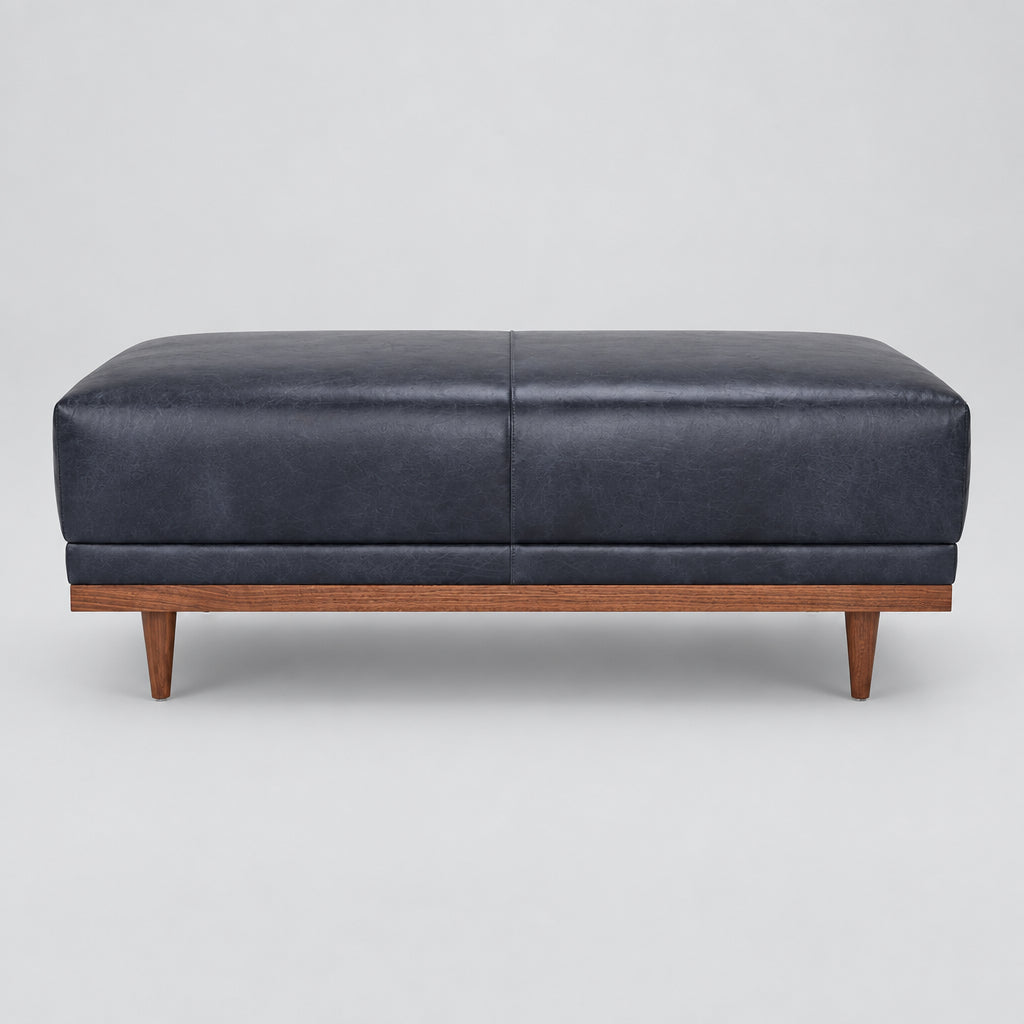 Marlowe Ottoman - Mont Blanc Granite, front view