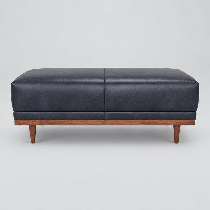Marlowe Ottoman - Mont Blanc Granite, front view