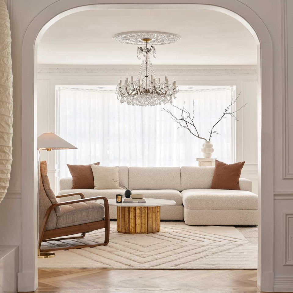 Matteo Curved Chaise Sectional with Track Arms