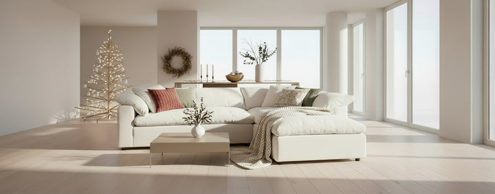 Maxwell Sectional by Flores Designs in soft down seating – customizable modern sofa