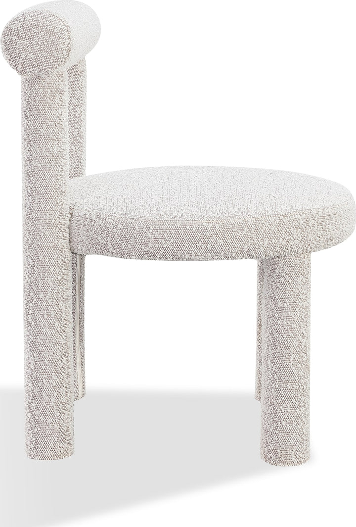 Addison Modern Dining Chair in Cotton Ball Boucle – view 2