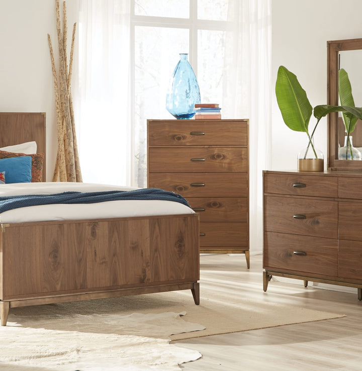 Adler Five Drawer Chest in Natural Walnut (2024) – view 2