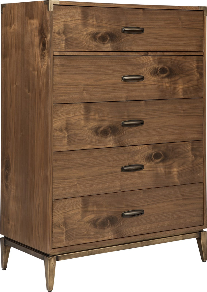 Adler Five Drawer Chest in Natural Walnut (2024) – view 3