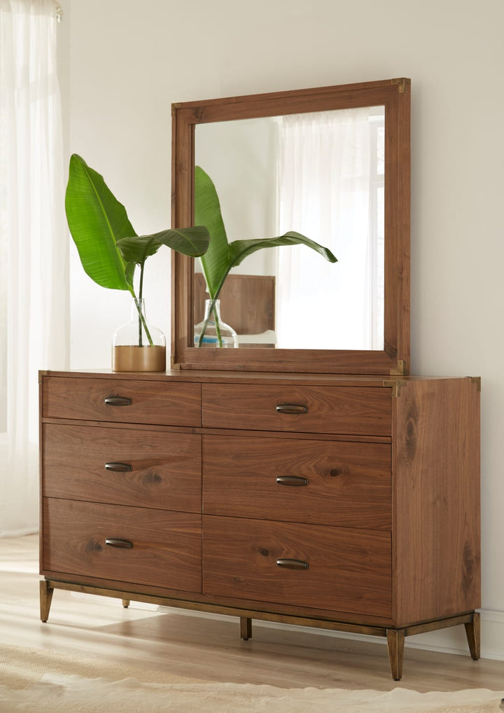 Adler Six Drawer Dresser in Natural Walnut (2024)
