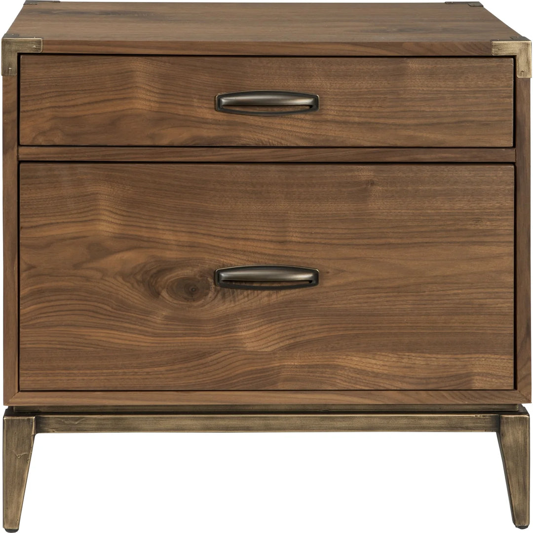 Adler Two Drawer Nightstand In Natural Walnut