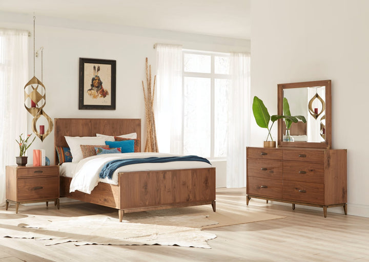 Adler California King-size Panel Bed in Natural Walnut – view 3