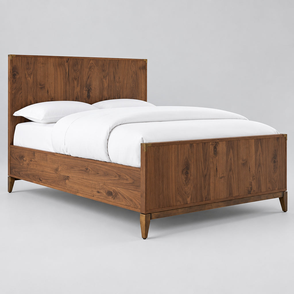 Adler California King-size Panel Bed in Natural Walnut view 5