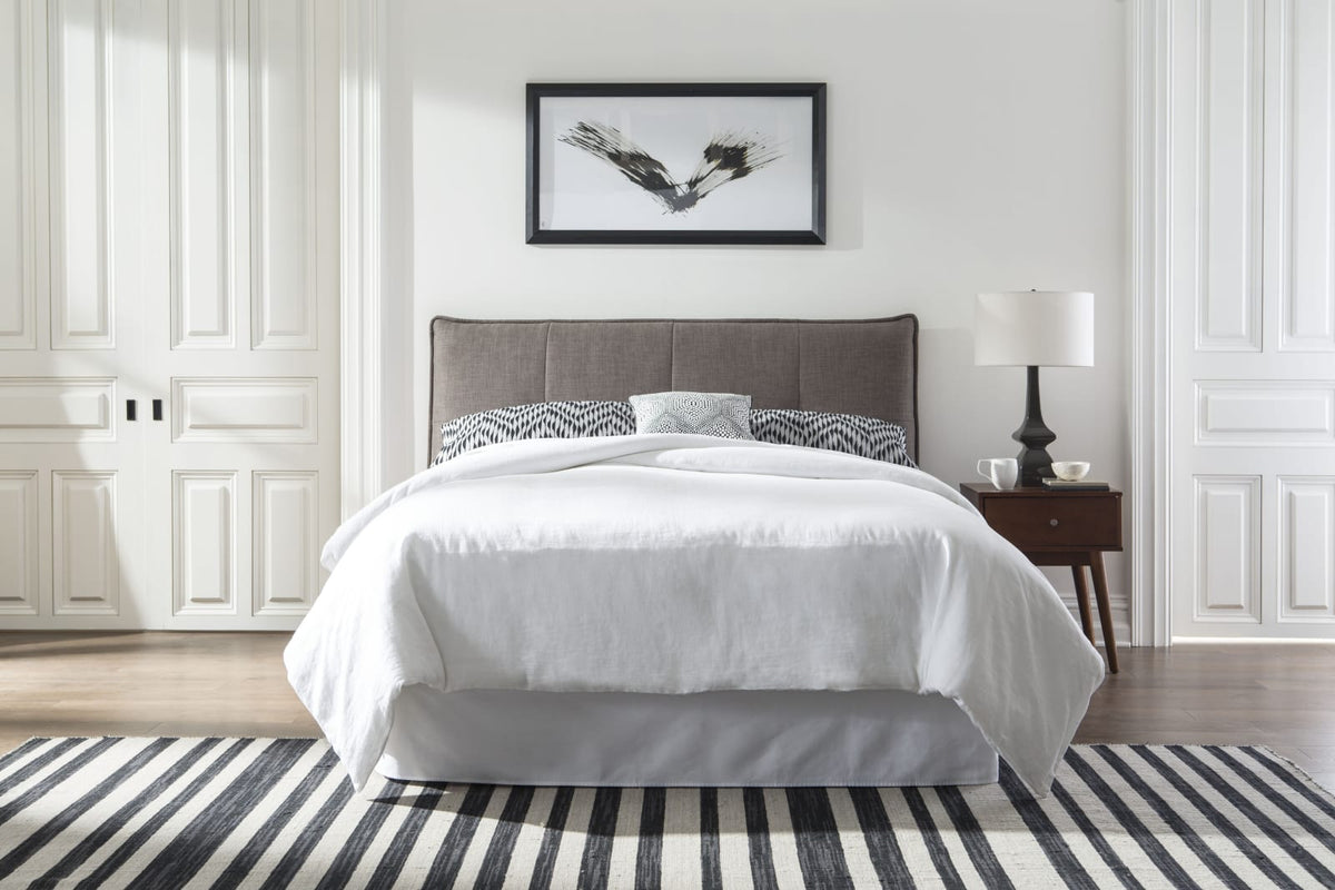 Adona King-size Upholstered Headboard in Dolphin Linen view 2