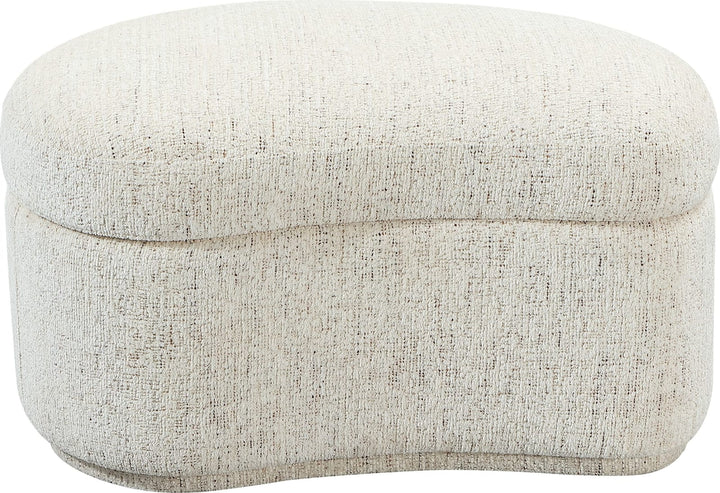 Afra Fully Upholstered Storage Ottoman in Chinchilla