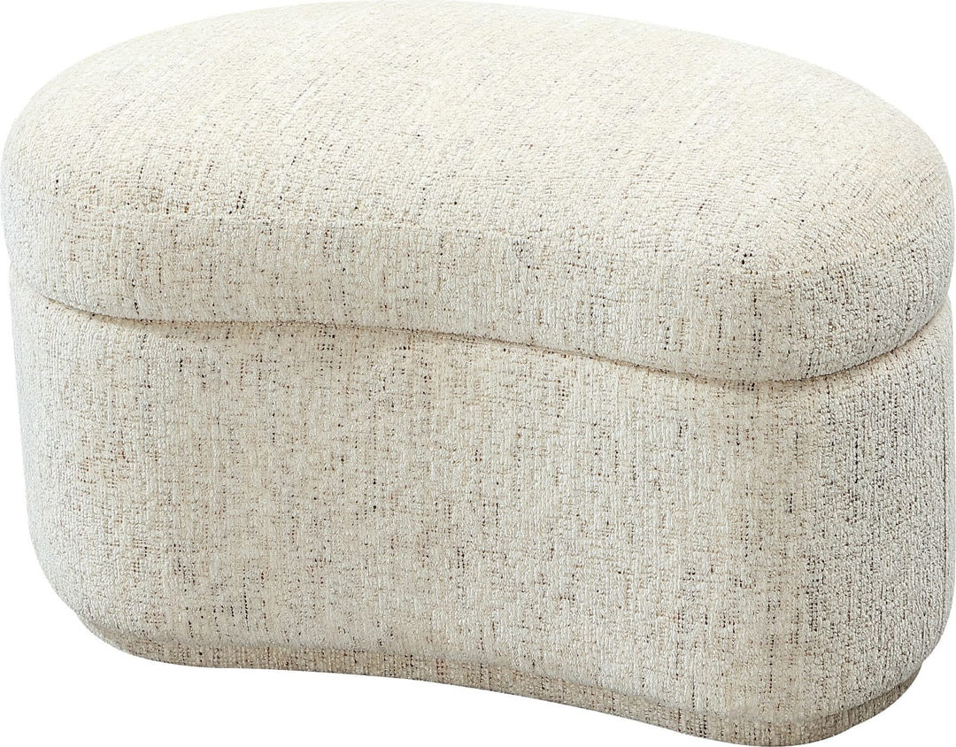Afra Fully Upholstered Storage Ottoman in Chinchilla – view 2