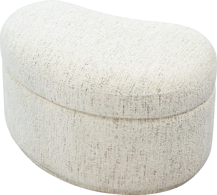 Afra Fully Upholstered Storage Ottoman in Chinchilla – view 3