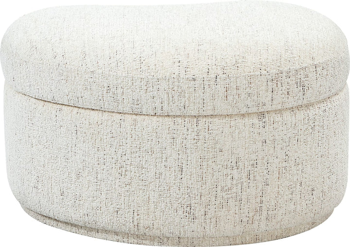 Afra Fully Upholstered Storage Ottoman in Chinchilla – view 4