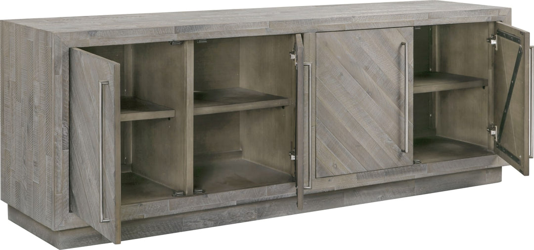 Alexandrda Solid Wood 74 inch Media Console in Rustic Latte – view 7