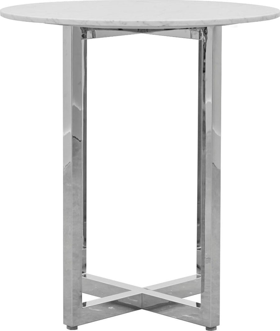 Amalfi 32 inch Round Carrara Marble Top Bar Table – view 3