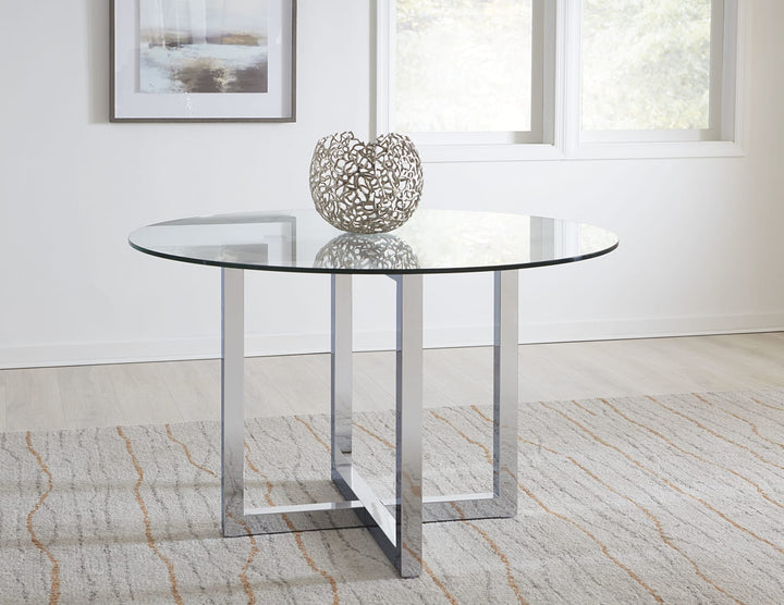 Amalfi 48 inch Round Glass Top Counter Table
