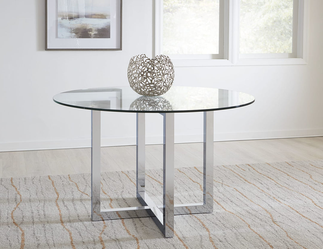 Amalfi 48 inch Round Glass Top Counter Table