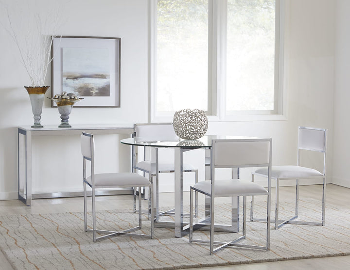 Amalfi 48 inch Round Glass Top Dining Table – view 2