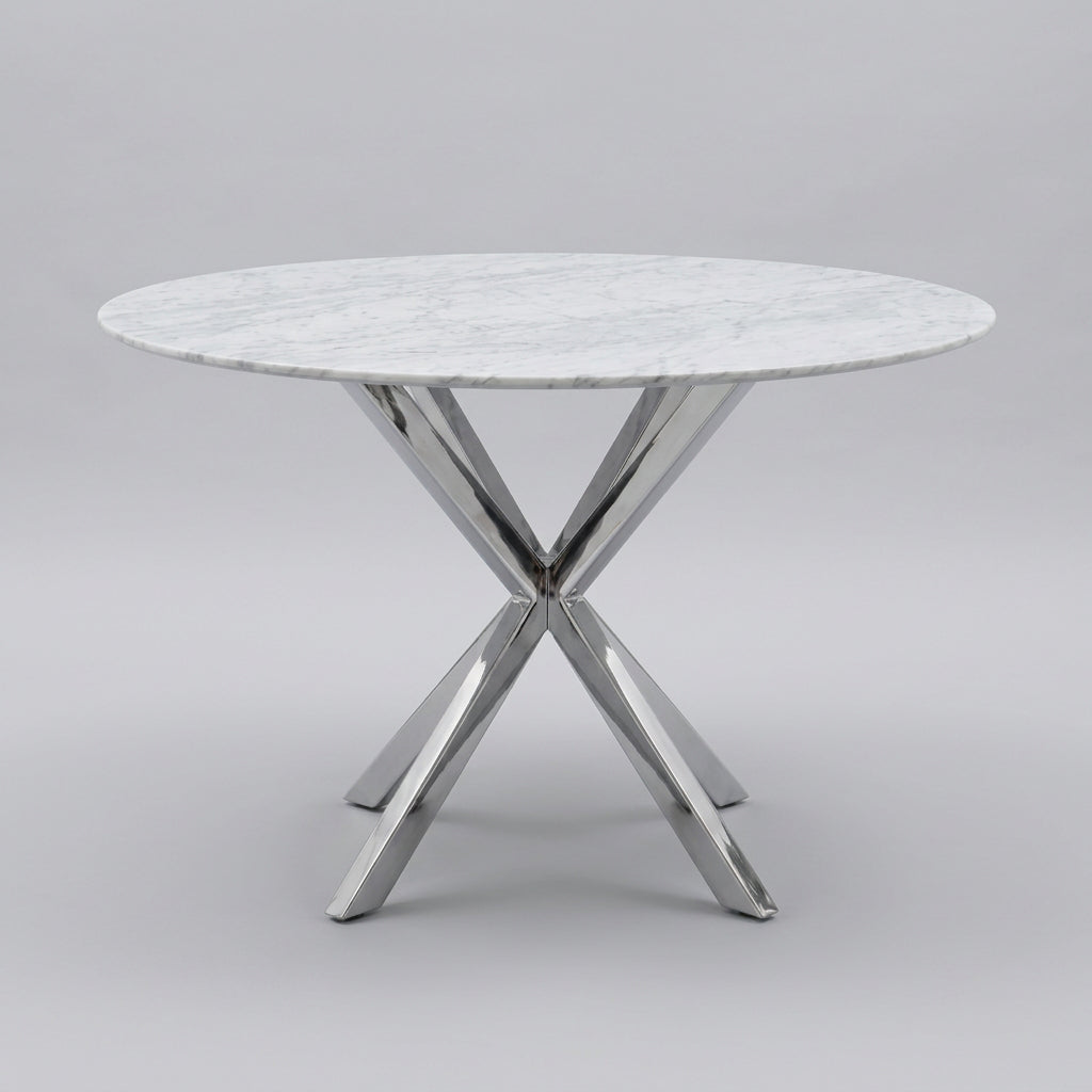 Amalfi 54 inch Round Carrara Marble Top Counter Table view 4