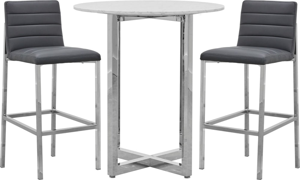 Amalfi Metal Back Bar Stool in Cobalt Leather – view 4