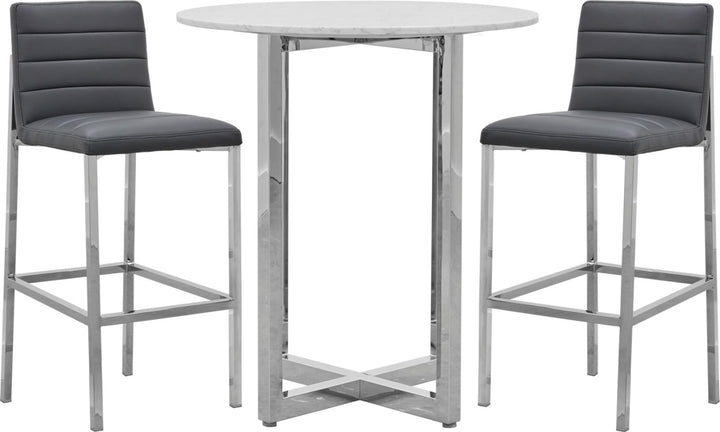 Amalfi Metal Back Bar Stool in Cobalt Leather – view 4
