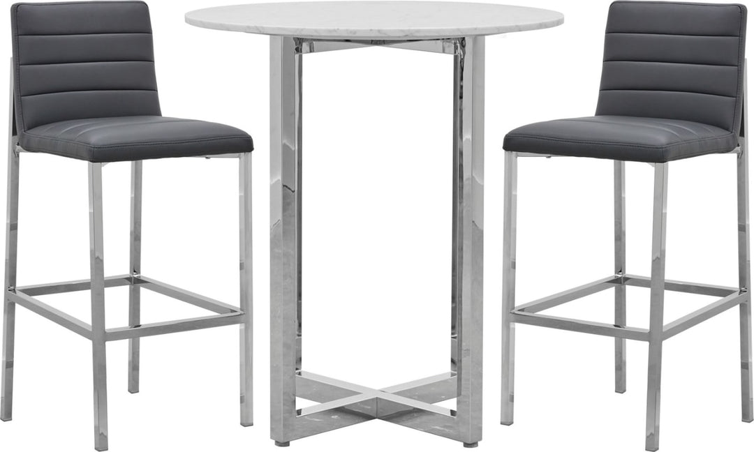 Amalfi Metal Back Bar Stool in Cobalt Leather – view 4
