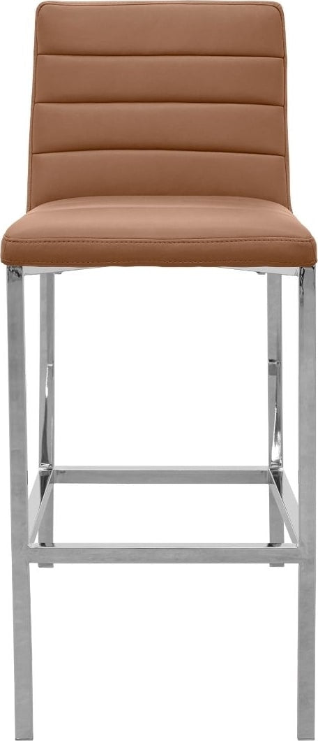 Amalfi Metal Back Bar Stool in Cognac Leather – view 2