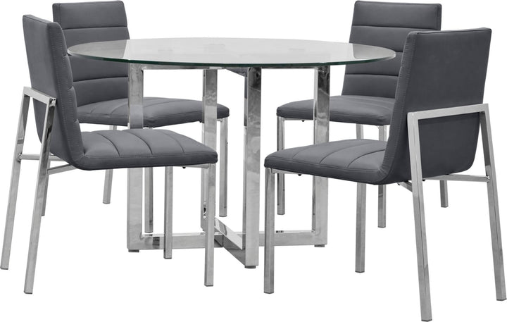 Amalfi Metal Back Chair in Cobalt Leather – view 4