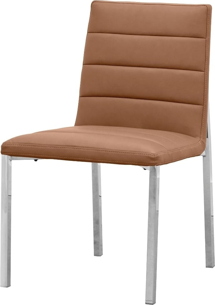 Amalfi Metal Back Chair in Cognac Leather – view 3