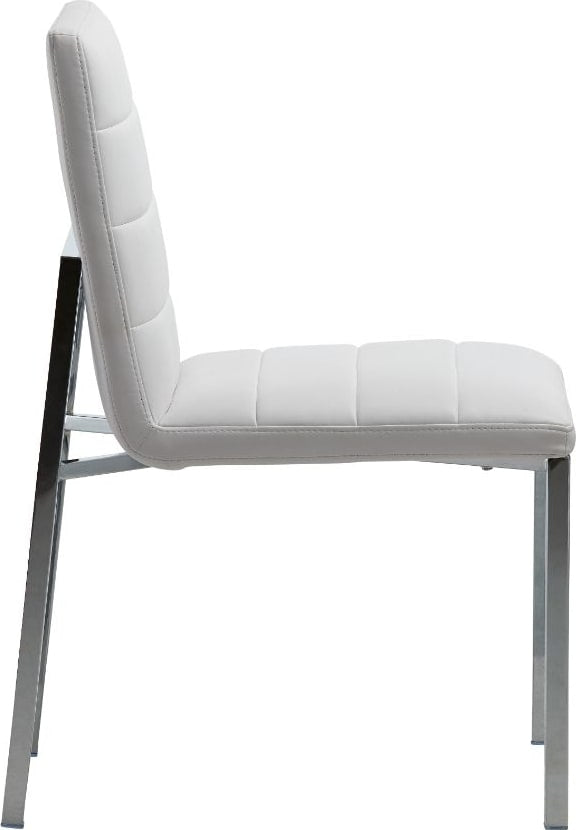 Amalfi Metal Back Chair in White Leather – view 3