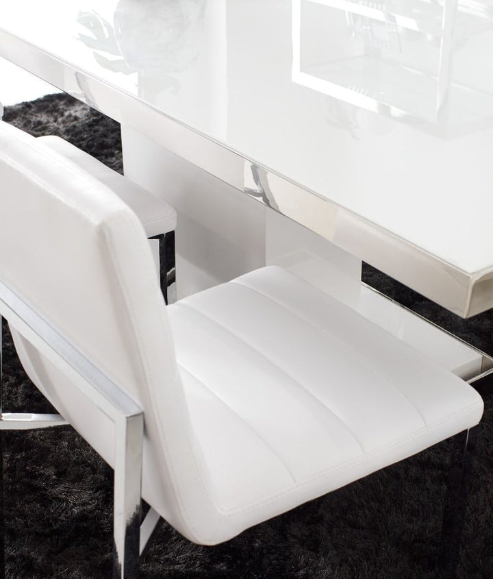 Amalfi Metal Back Chair in White Leather – view 4
