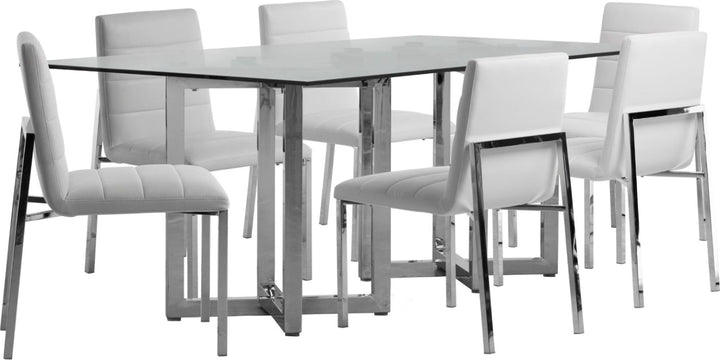 Amalfi Metal Back Chair in White Leather – view 5