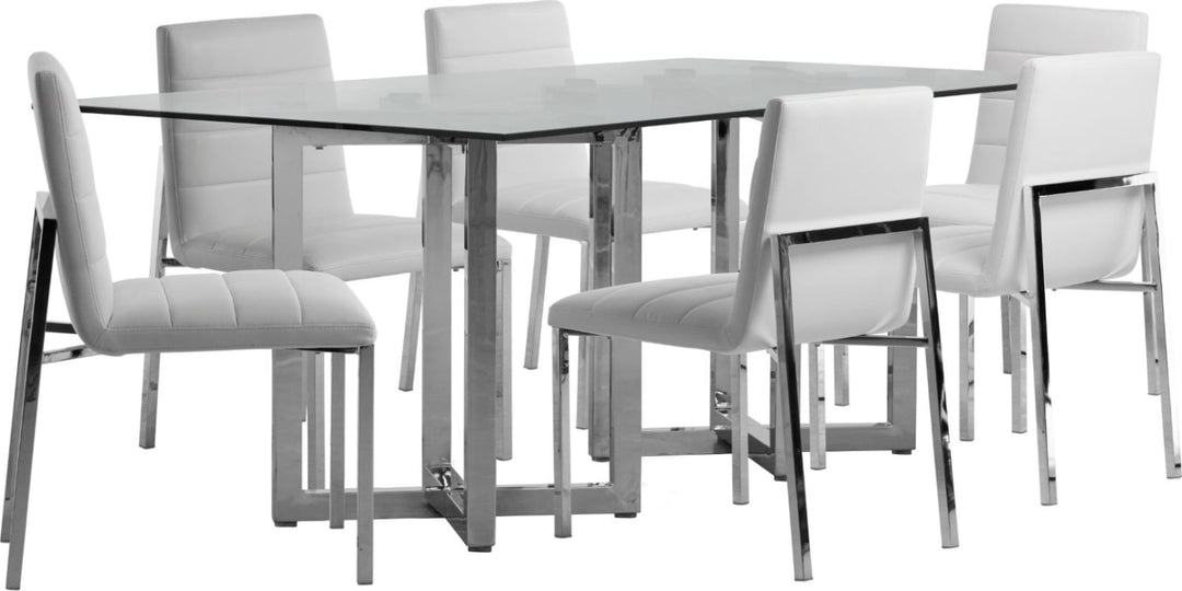 Amalfi Metal Back Chair in White Leather – view 5