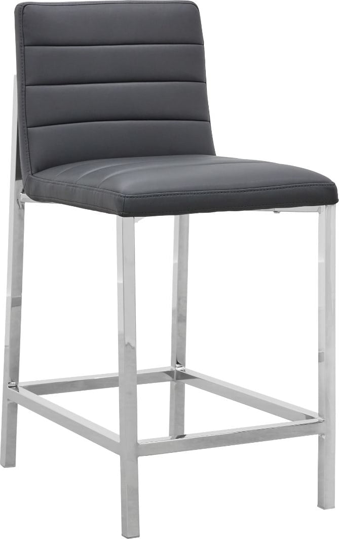 Amalfi Metal Back Counter Stool in Cobalt Leather – view 3