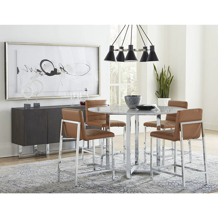 Modus Furniture 1A8370M Amalfi Metal Back Counter Stool In Cognac