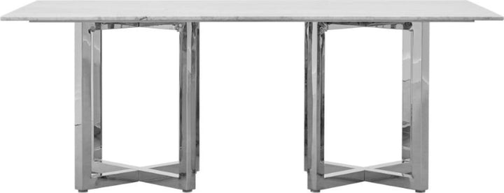 Amalfi Rectangular Carrara Marble Top Dining Table – view 3