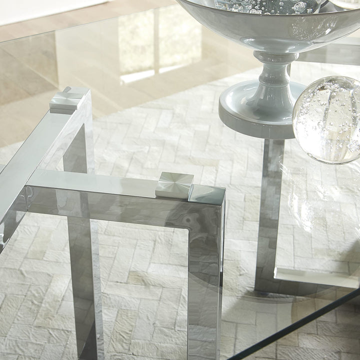 Amalfi Rectangular Glass Top Dining Table – view 2