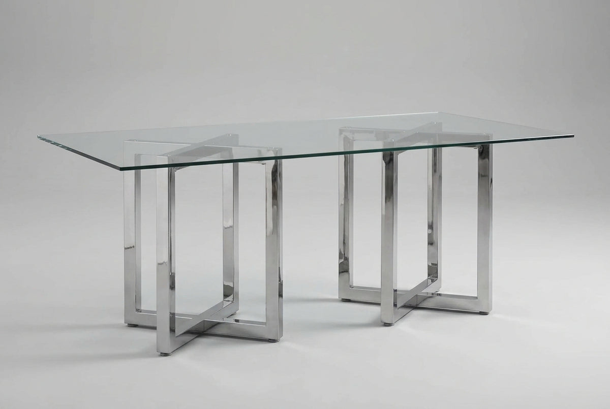 Amalfi Rectangular Glass Top Dining Table view 3