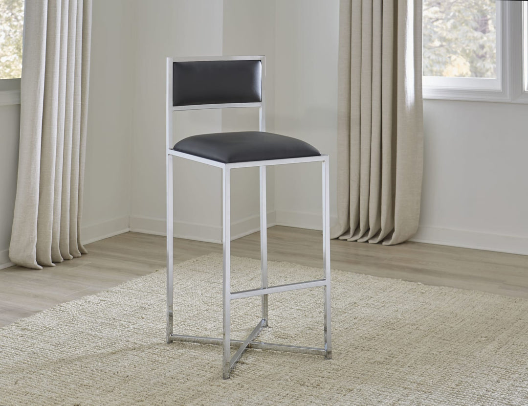 Amalfi X-Base Bar Stool in Cobalt Leather