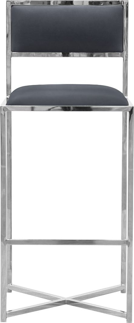 Amalfi X-Base Bar Stool in Cobalt Leather – view 2