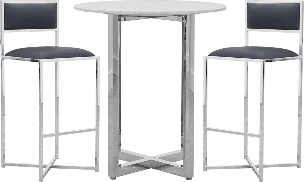 Amalfi X-Base Bar Stool in Cobalt Leather – view 5