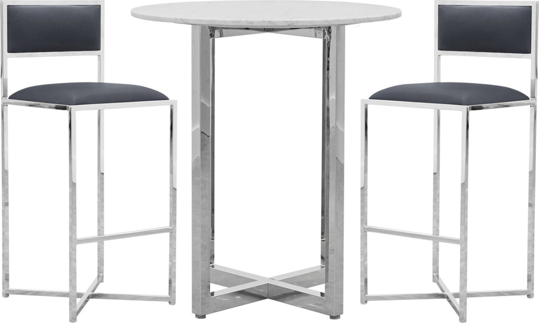 Amalfi X-Base Bar Stool in Cobalt Leather – view 5