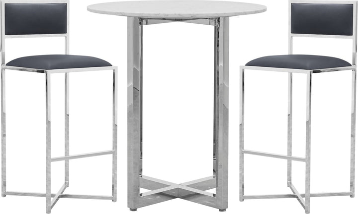 Amalfi X-Base Bar Stool in Cobalt Leather – view 5