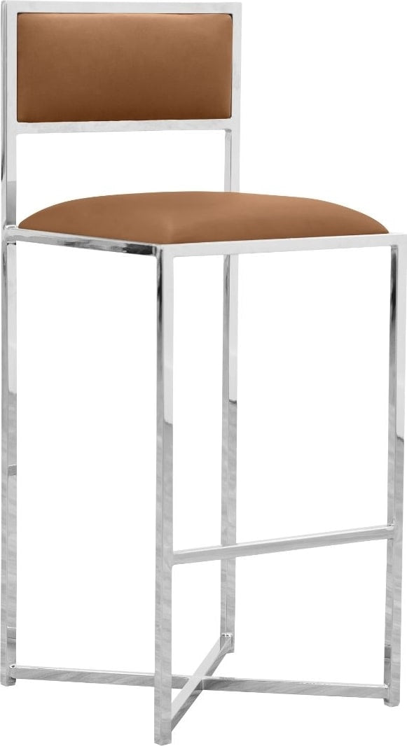 Amalfi X-Base Bar Stool in Cognac Leather
