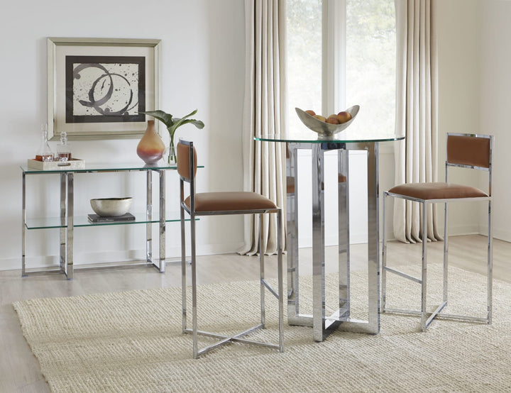 Amalfi X-Base Bar Stool in Cognac Leather – view 2