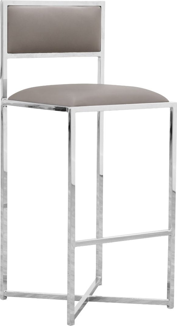 Amalfi X-Base Bar Stool in Taupe Leather