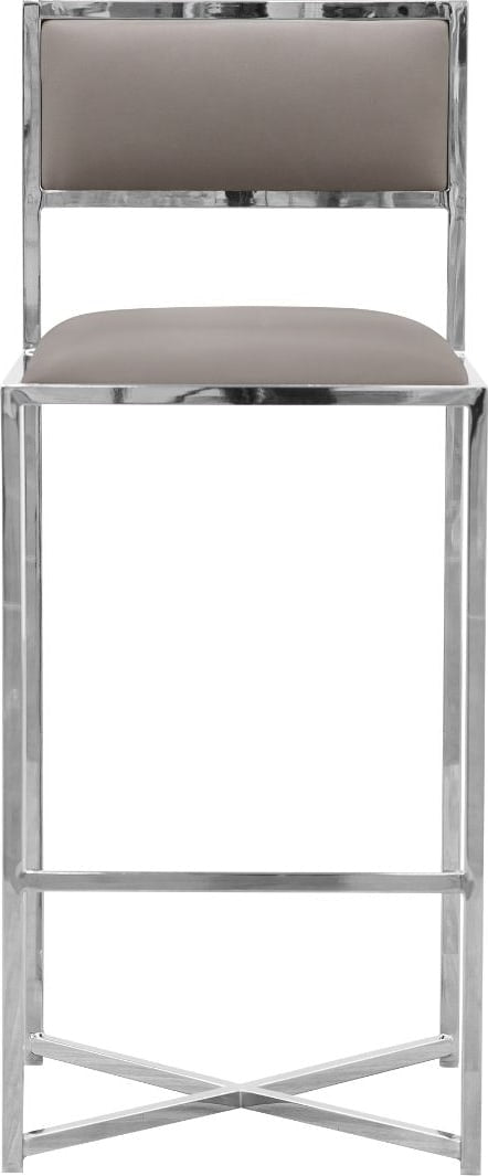 Amalfi X-Base Bar Stool in Taupe Leather – view 2