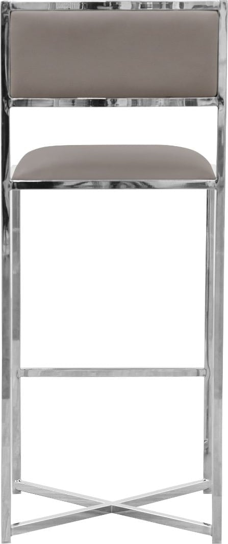 Amalfi X-Base Bar Stool in Taupe Leather – view 3