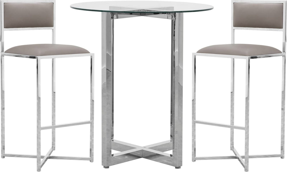 Amalfi X-Base Bar Stool in Taupe Leather – view 5