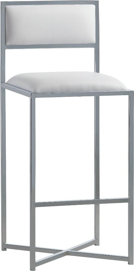 Amalfi X-Base Bar Stool in White Leather